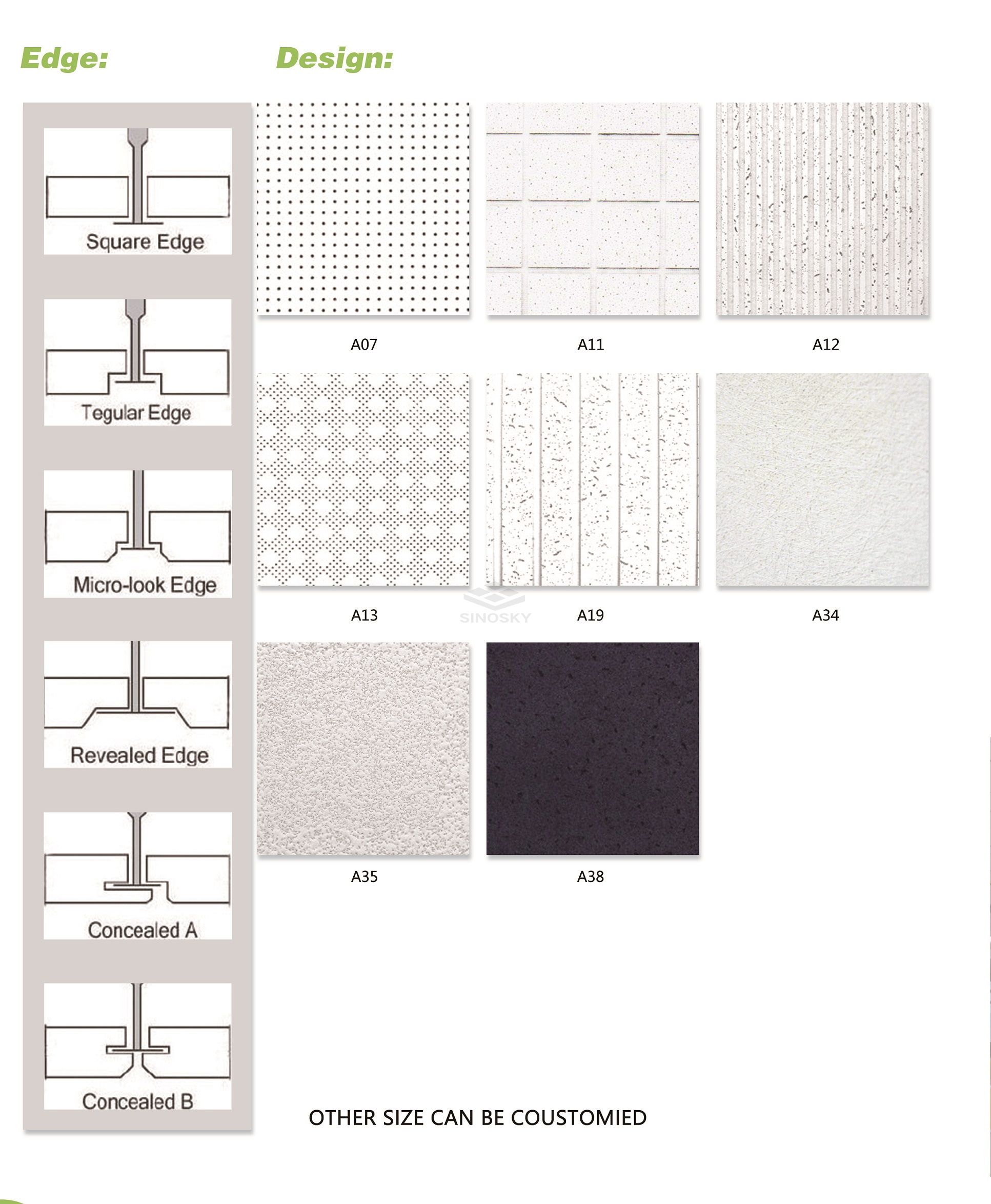 Mineral Fiber Acoustic Ceiling Fine Fissure