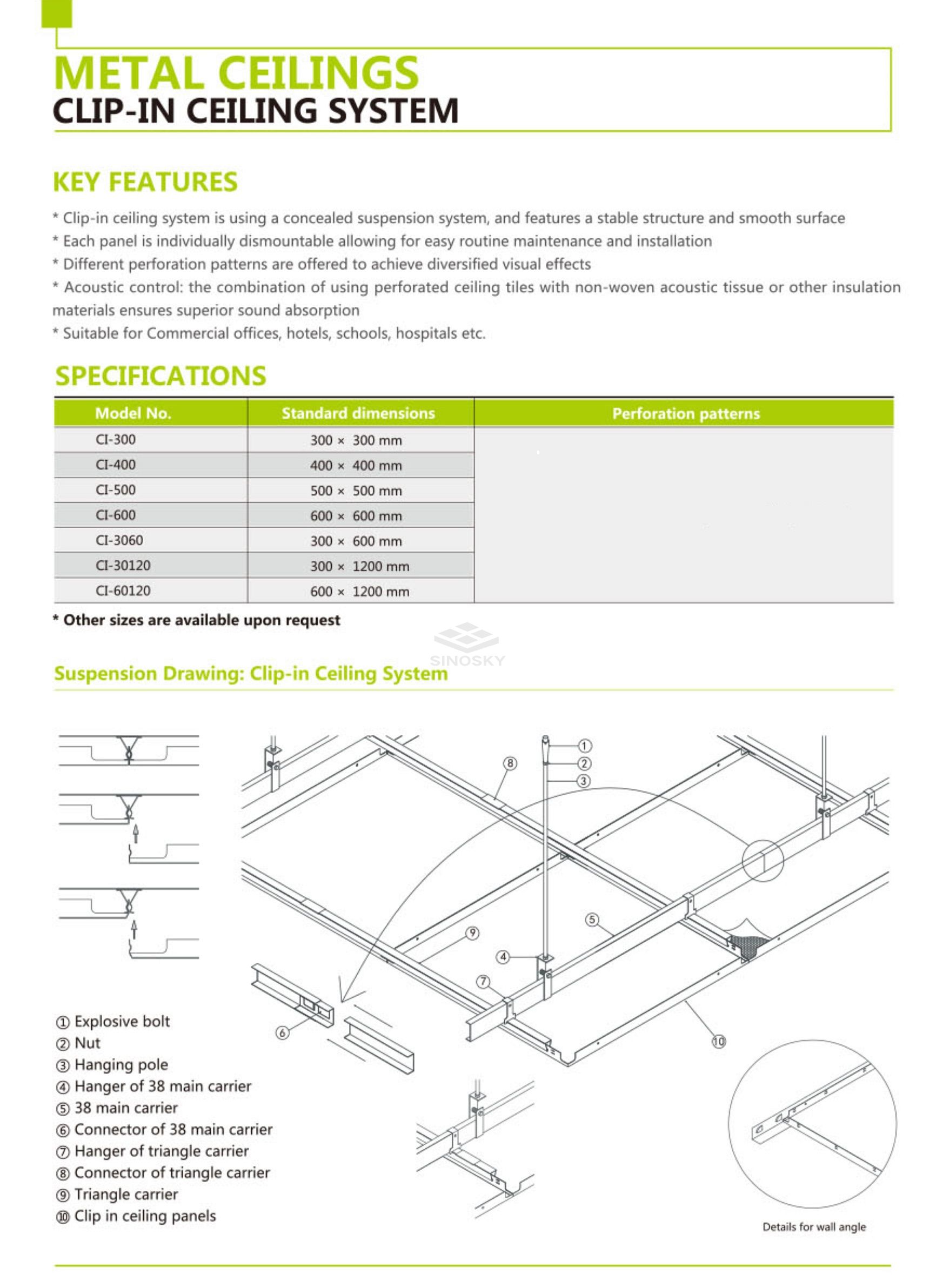 Aluminum Ceiling (Clip in )