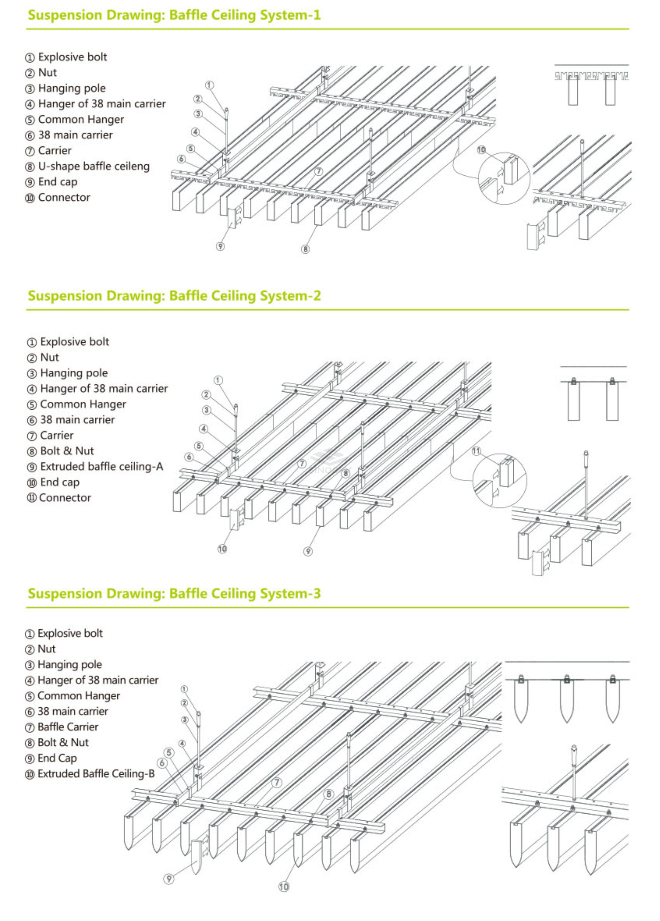 Aluminum Baffle Ceiling （U ballfe）