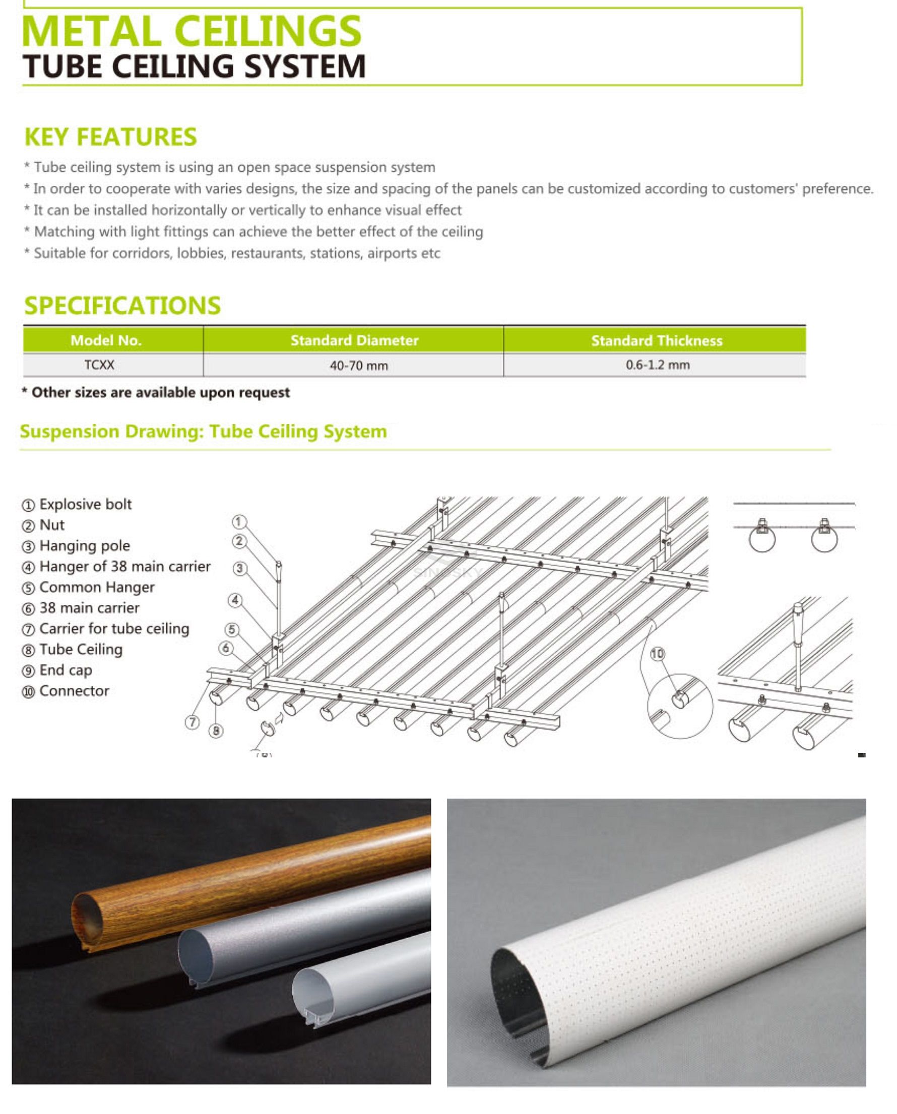 Aluminum Baffle Ceiling（Tube Baffle）